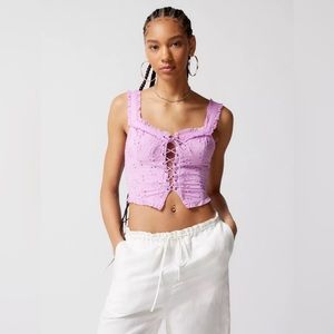UO Layla Eyelet Corset Top